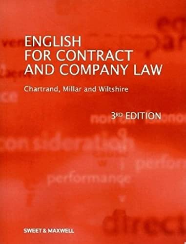 English for Contract and Company Law von Sweet & Maxwell Ltd
